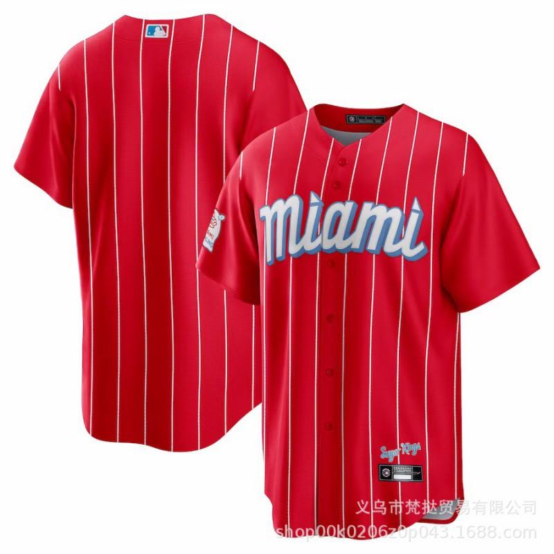 Miami Marlins MLB Baseball Jersey Chisholm Jr 2 Unisex Short Sleeve Cotton V-Neck Sport Fan Apparel