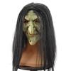 Evil Classic Old Witch Ghost Halloween Prank Mask Halloween Party Costume Black-Haired Witch Latex Headgear
