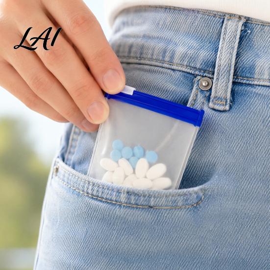 Slide-lock Zipper Bag Pill Bags Sliding Buckle Sealing Design Waterproof And Moisture-Proof Reusable Leak-proof Medicine Organizer with Writable
