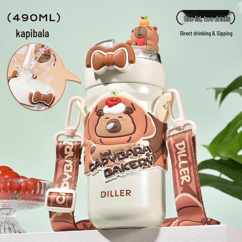 Diller Kids  Insulated Crossbody Dual-Use Water Bottle