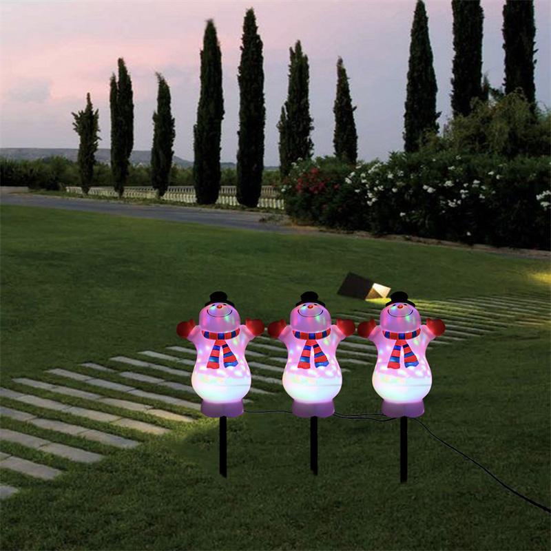 Outdoor waterproof hand doll RGB projection lamp inserted Christmas lawn lamp warm white snow lamp string garden lamp