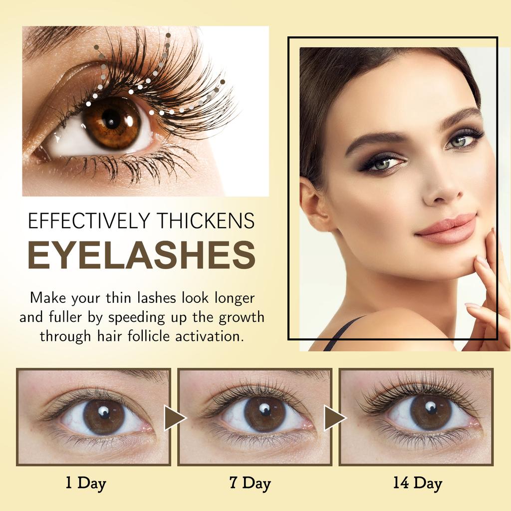 Gentle and Traceless Eyelash Liquid, with Long, Curly and Beautiful Eyelashes. Moisturizing Eyebrows with Dark and Dense Eyelash Liquid