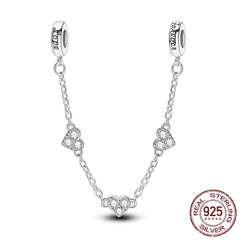 Copper Stars Moon Sun Clover Safety Chains Pendant Charms Beads Fit Original Bracelets Diy Jewelry Gift For Women