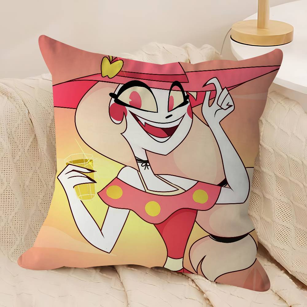 Almohada Anime H-Hazbin H-Hotel Almohada Anime Sofá Cama Almohada para la Cabeza Funda de Cojín 45x45 Cm Moda
