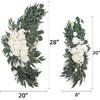 2 Pack Artificial Wedding Arch Flowers, 28”/20” Floral Swag Arrangement Set, Wedding Welcome Signs Floral Decorations Kit for Ceremony Reception,