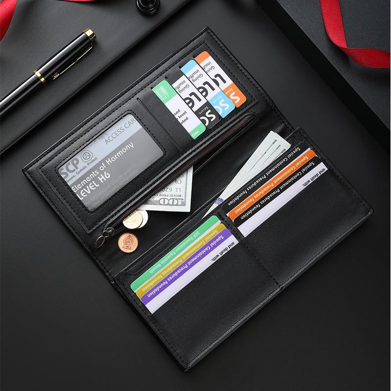 New Fashion Business Men's Wallet Medium To Long Vintage Embossed Large Capacity Handbag Change Card Bag Mobile Phone