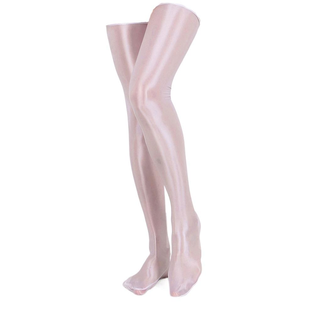 

Elastic Knee Length Garters Long Overknee Oil Socks Pole Dance Cosplay білий