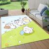 Usagi Flannel Pattern Square Carpet,Area Rug,Carpet Rug for Living Room Bedroom Sofa Playroom Decor,Non-slip Floor Mat