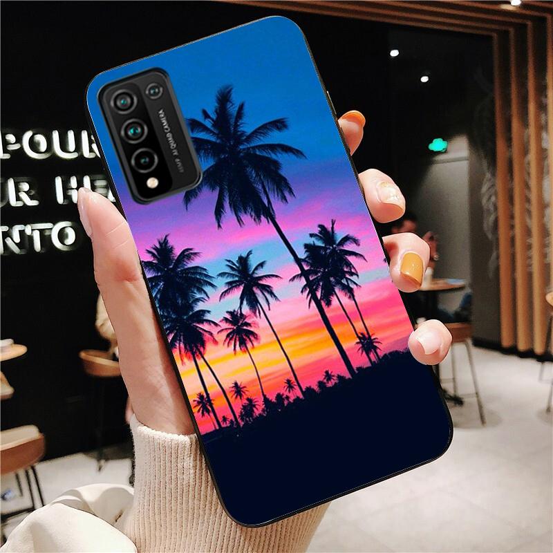 Palm Summer Beach Sea Phone Case for Huawei Honor 50 10X Lite 20 7A 7C 8X 9X Pro 9A 8A 8S 9S 10i 20S 20lite 7X 10 lite