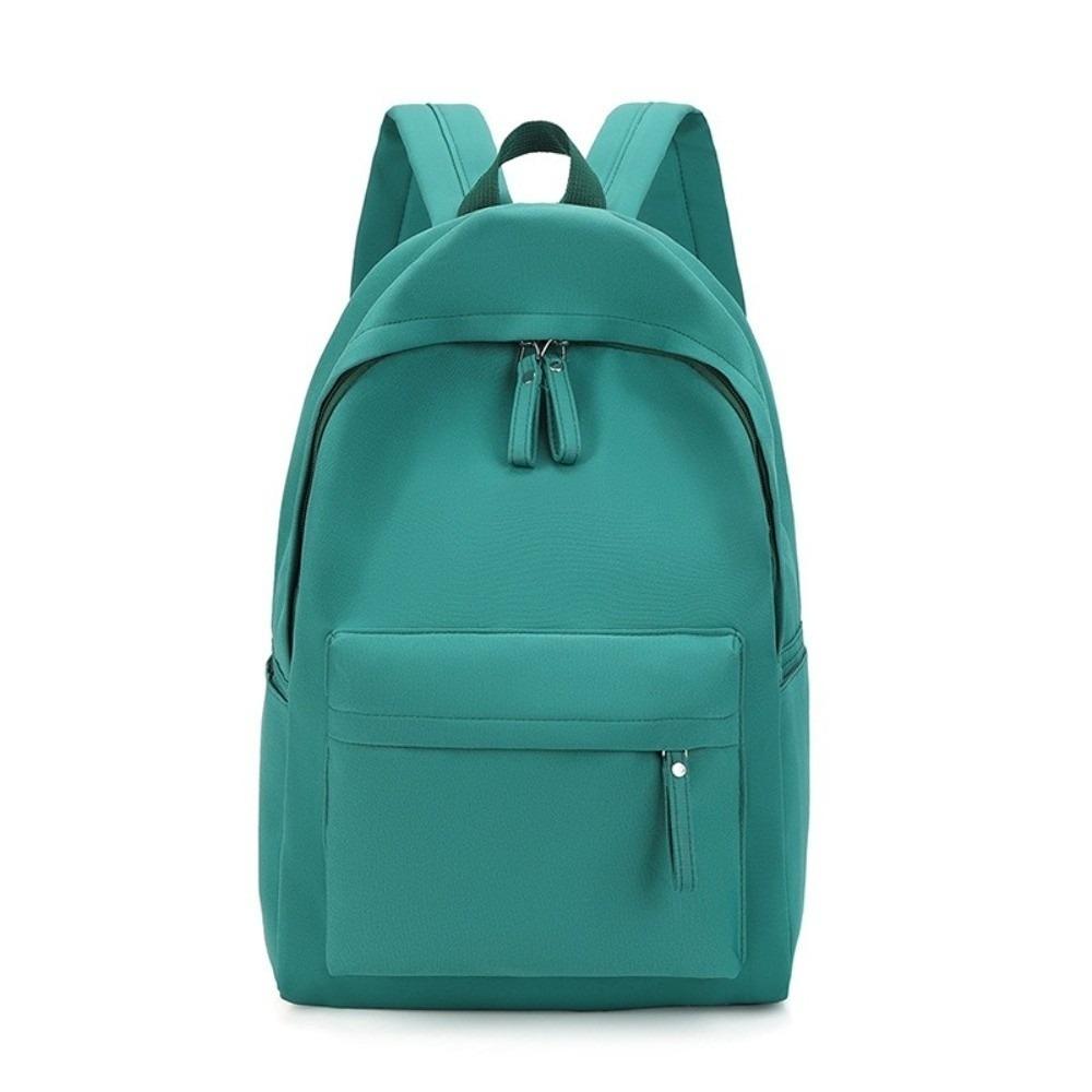 Solid Color Nylon Backpack Large Capacity Korean Style School Bag Rear Plug-in Box Design Travel Backpack for Adults Student