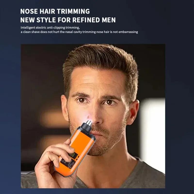Mini Electric Nose Hair Clipper Rechargeable Multi-kinetic Shaving 2-in-1Unisex Fully Automatic Washable Shaving Nose Trimmer