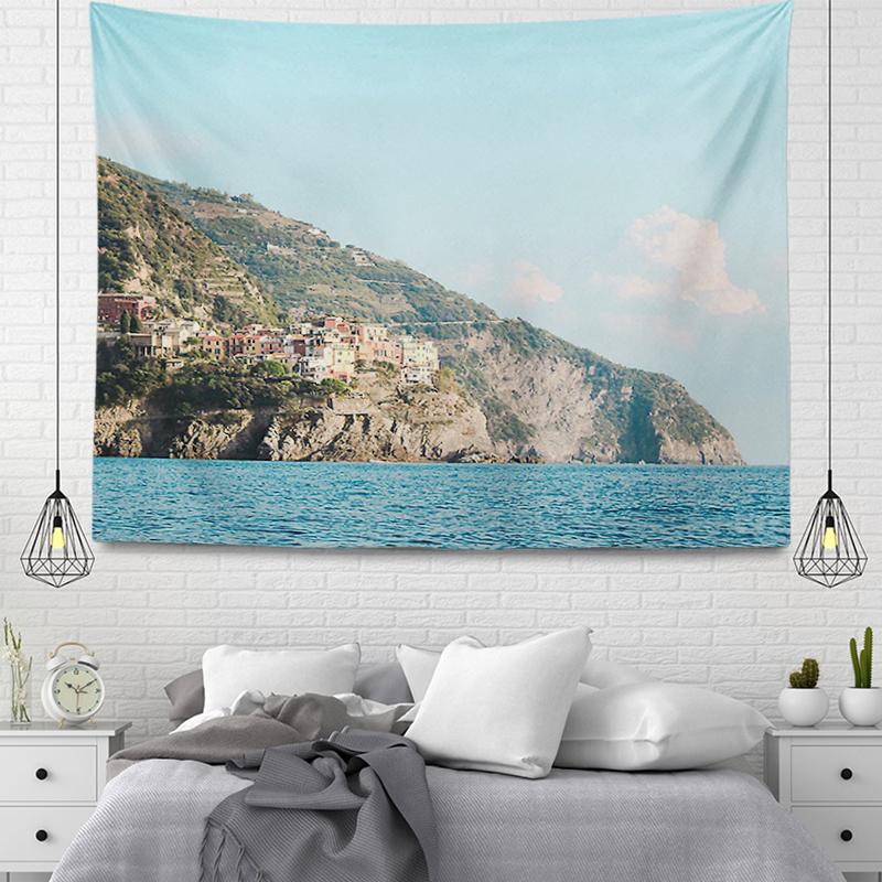 Wall Decor Tapestry Beautiful Room Decoration Blue Beach Accessories Wall Hanging Large Fabric Wall Home Autumn Decoration