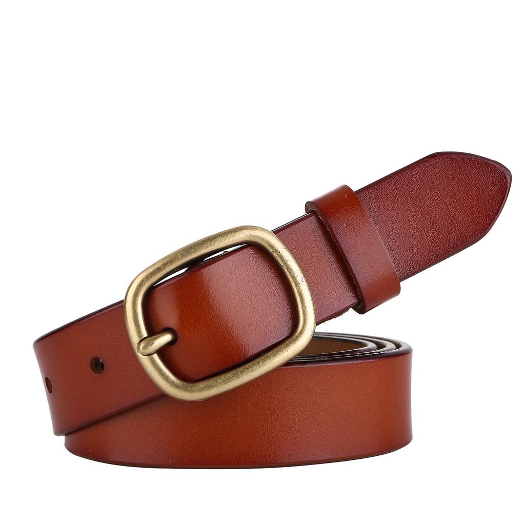Womens Second Layer Leather Belt With Metal Buckle For Jeans And Skirts Spring Summer Accessory