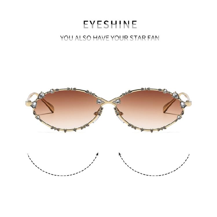 Trendy Elegant Sunglasses Crystal Embellished Metal Frame Polarized Lens Lightweight Design For Birthday Girl