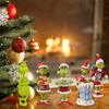 Yousheng 5 Pcs Green Elf Christmas Ornaments Acrylic Green Elf Christmas Tree Hanging Decoration for Holiday Party Decoration