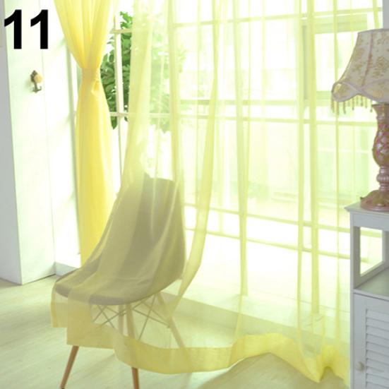 Wedding Party Decor Pure Color Valances Door Window Curtain Drape Panel Sheer