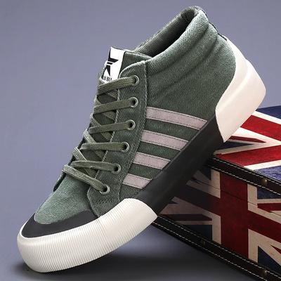 Herbst Atmungsaktive Canvas-Sneaker Herren Plimsoll Mode High Top Vulkanisierte Schuhe Herren Casual Grün Herren Canvas-Schuhe