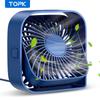 TOPK Mini Portable Fan,USB Desk Fan Table,Quiet 3 Speed Wind Personal Fan 360°Rotatable Head Standing Fans for Room Camping Hom