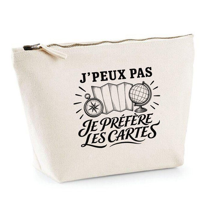 Trousse de toilette - PLANETEE - J'peux pas minimaliste - Beige - 100% coton - 3 L