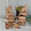 12pcs Different Shapes Cat Wooden Crafts, Stackable Cat Ornament DIY Crafts Graffiti Pet Themed Birthday and Holiday Party