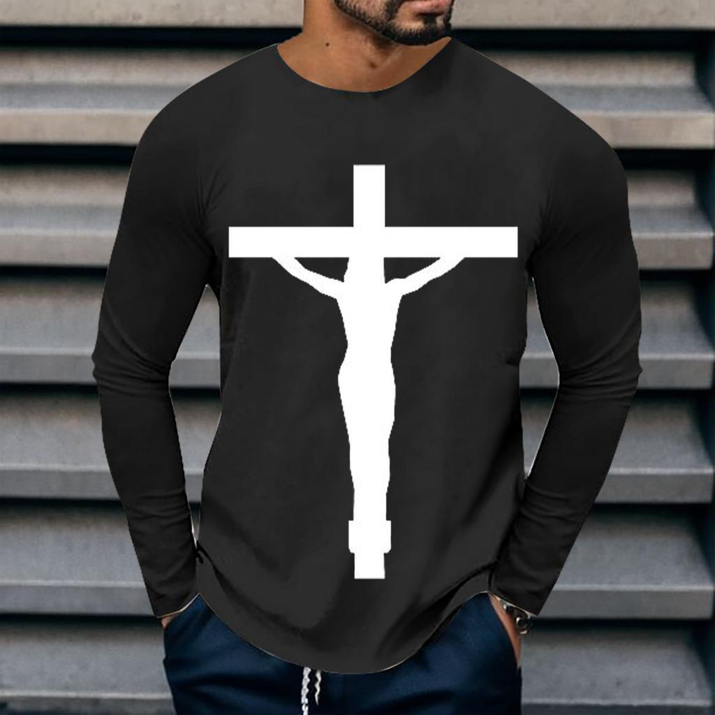 Dame o-hals langermet 3d-print t-skjorte