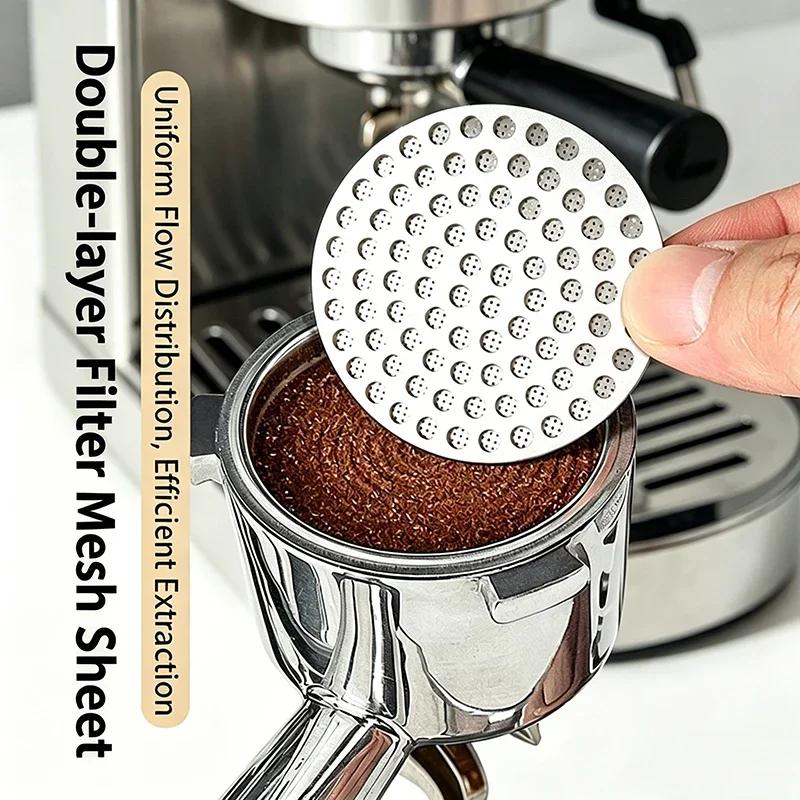 51/53/58mm Reusable Coffee Puck Screen Stainless Steel Espresso Filter For Portafilter Barista Accessories KFGL02