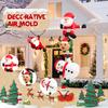 8FT Christmas Inflatables Decor, Climbing Santa Claus with Reindeer & Snowman/Elves, Xmas Decor for Beam Roof Tree Indoor Party