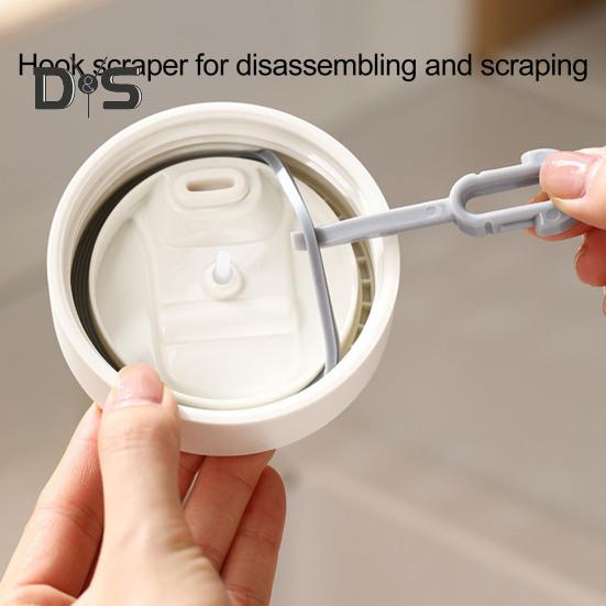 2-In-1 Cup Lid Gap Cleaning Brush with Slanted Bristles Water Bottle Cover Cleaner Brush Seal Remover Multifunctional Cup Lid Crevice Cleaning Tools