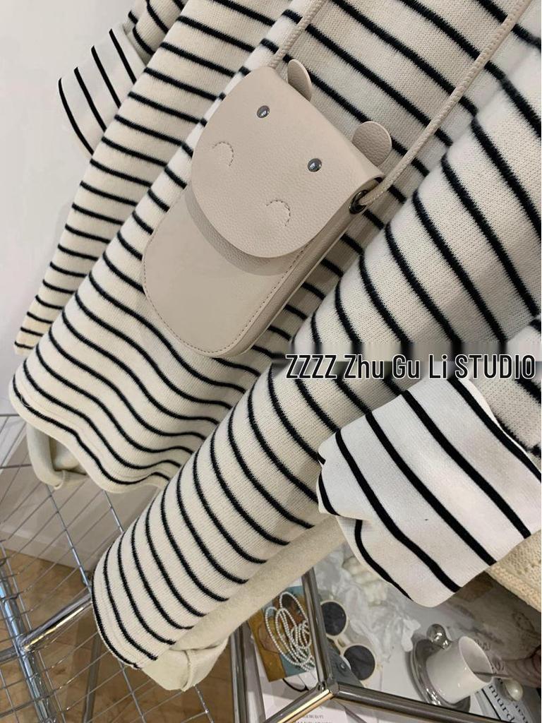 2218 Embroidered Brushed Striped Mid-Length T-Shirt - Early Spring 2023 Edition for Women