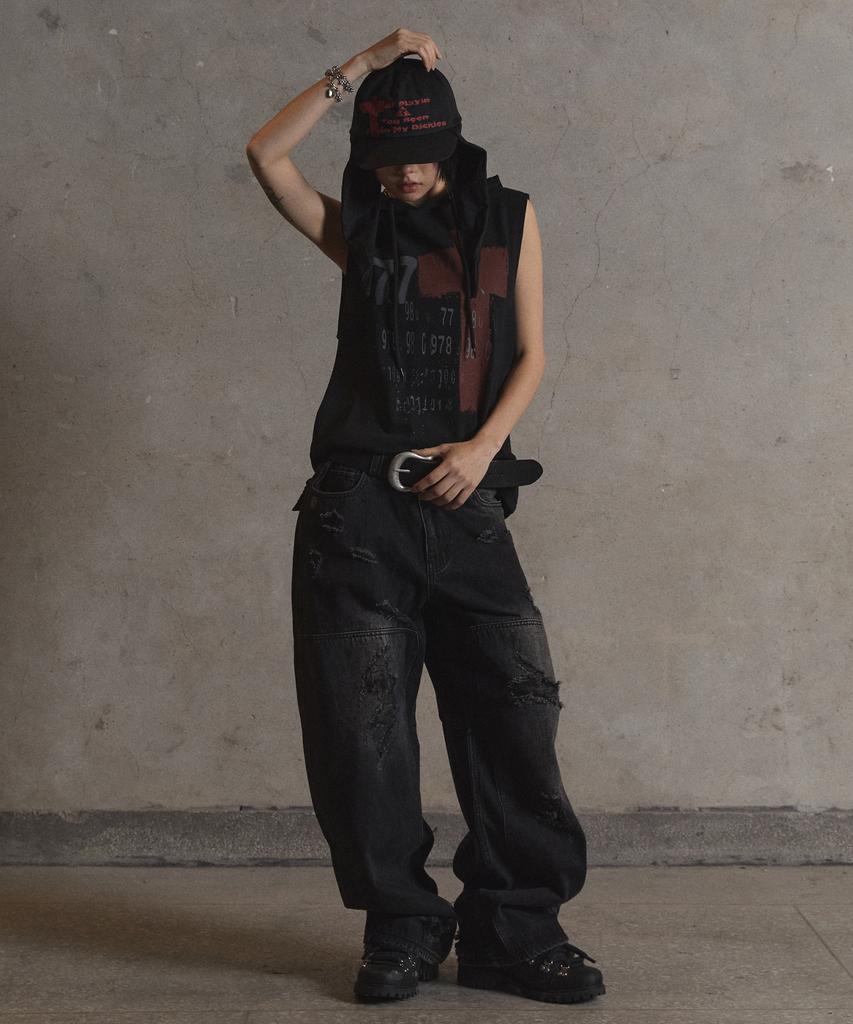 Garter Gallery Side Cross Bandana Cap_Black