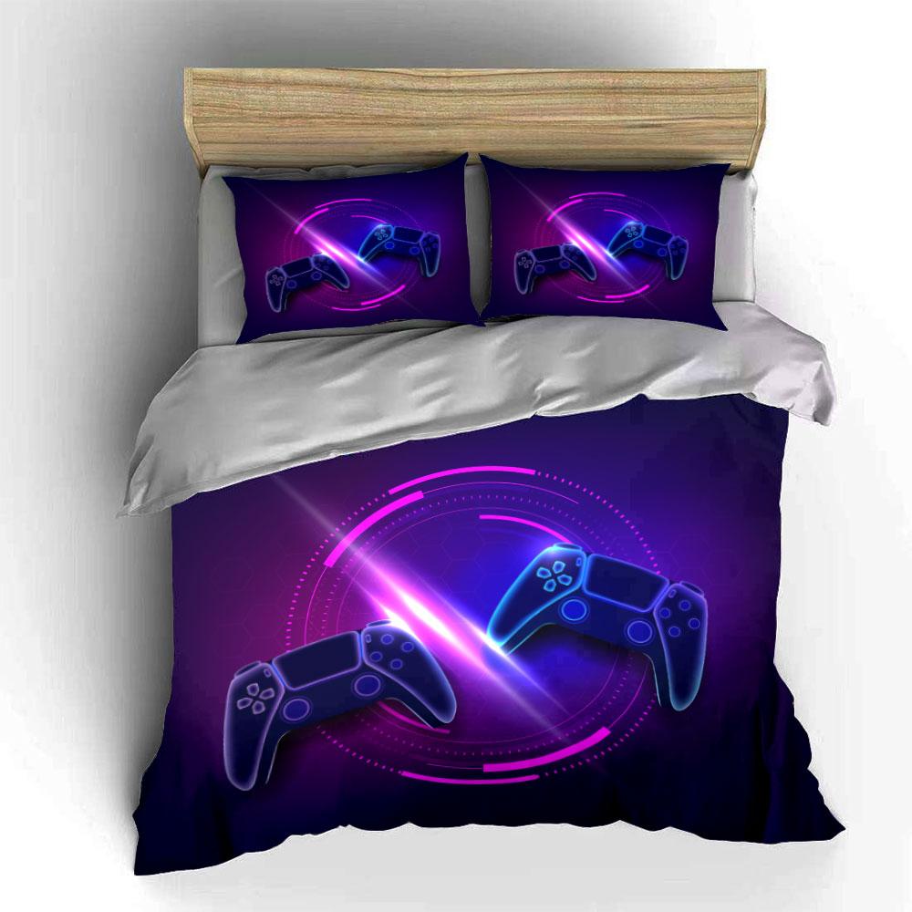 Game controllers and neon. Bedding sets Duvet cover sets Duvet covers Pillowcases(1*Duvet Cover 2*Pillowcases without duvet insert)