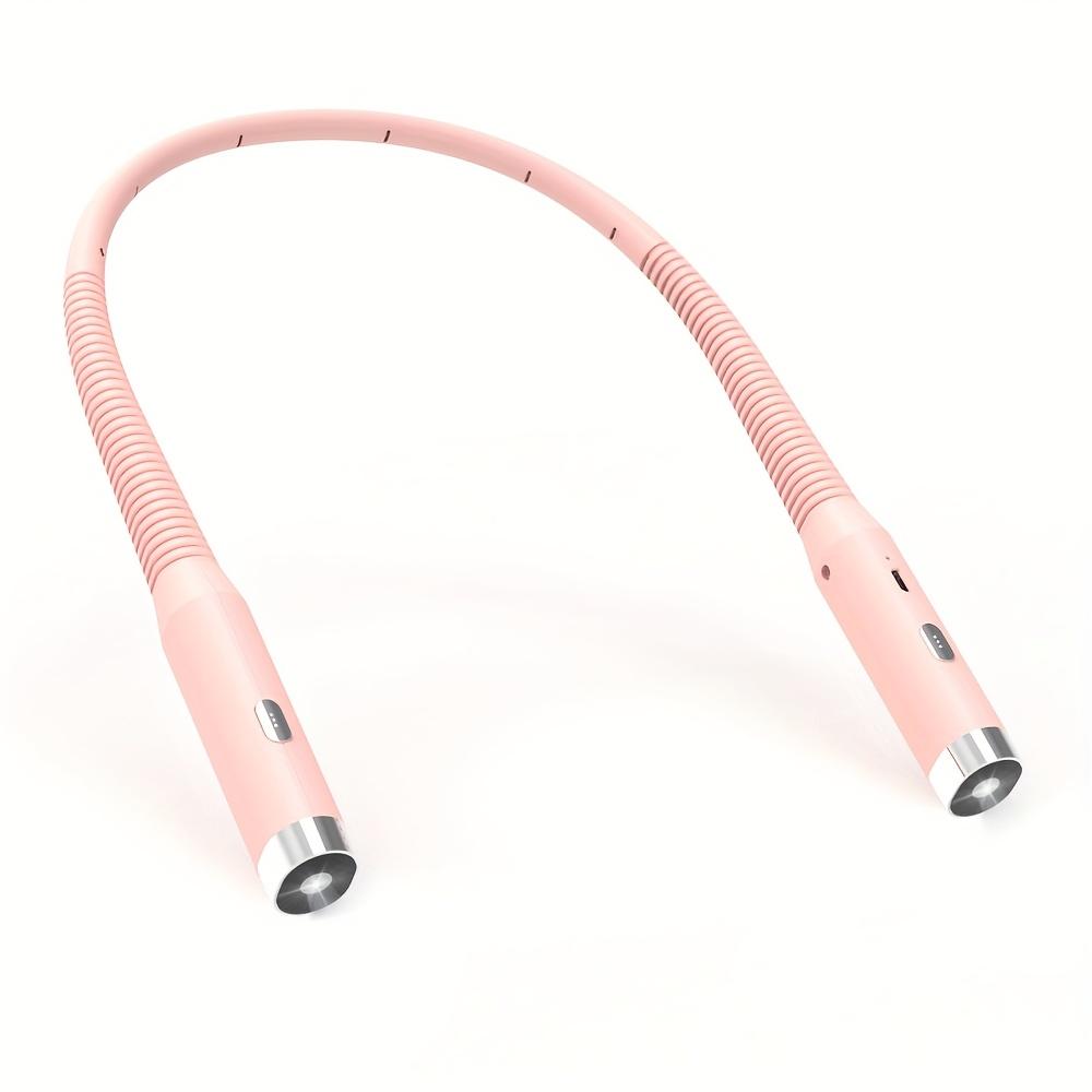 

Светодиодный налобный светильник для чтения - Регулируемый гибкий штатив гусиная шея , 3 цветовые температуры и 6 уровней яркости, аккумулятор, перезаряжаемый через USB-C розовый