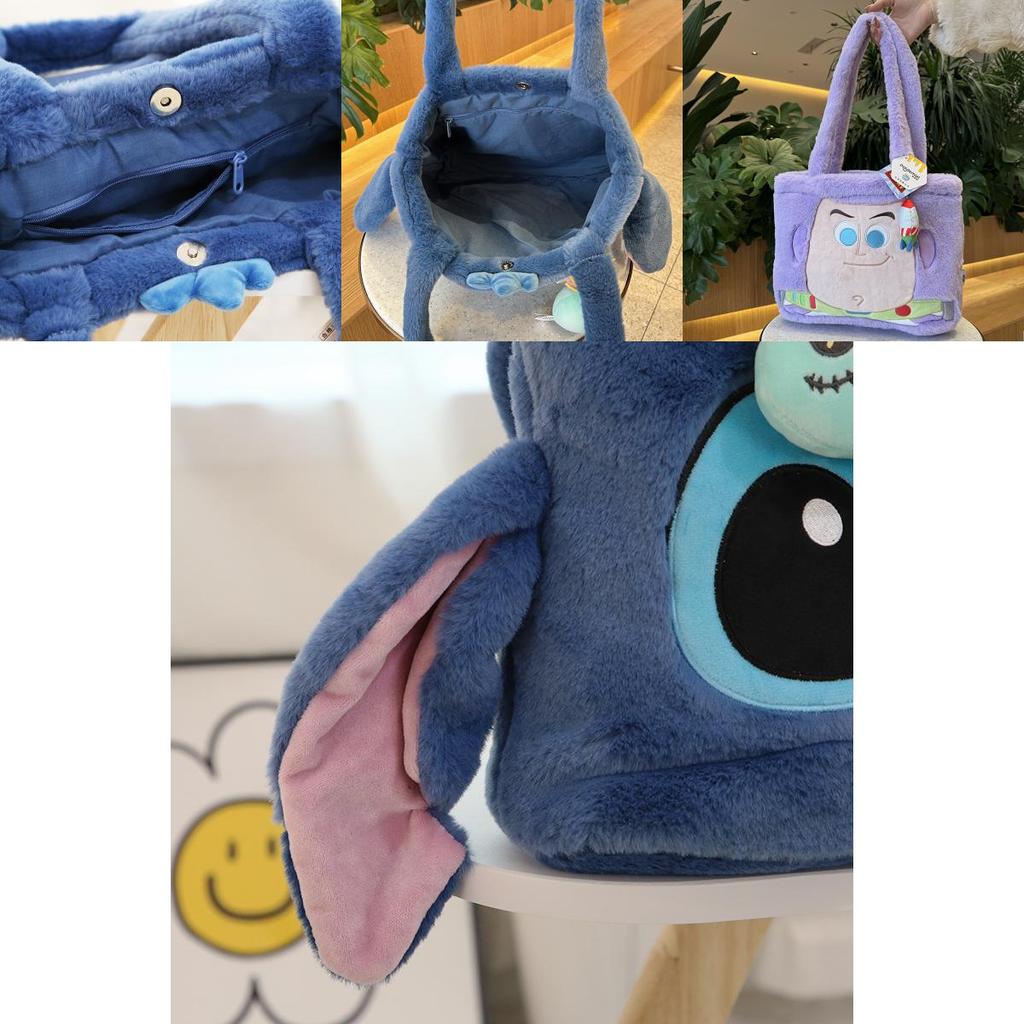 Echte Stitch Plüschtasche Niedlich Große Kapazität Woody Herbst und Winter Plüsch Umhängetasche Sullivan Tragetasche Buch