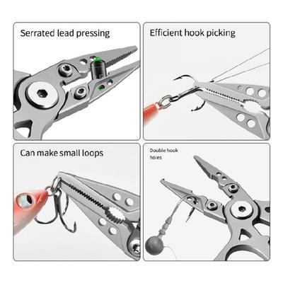 Fishing Plier Fishing Multitool Stainless Pliers Multifunction Braided Fishing Line Cutter Rings Opener with Lanyard