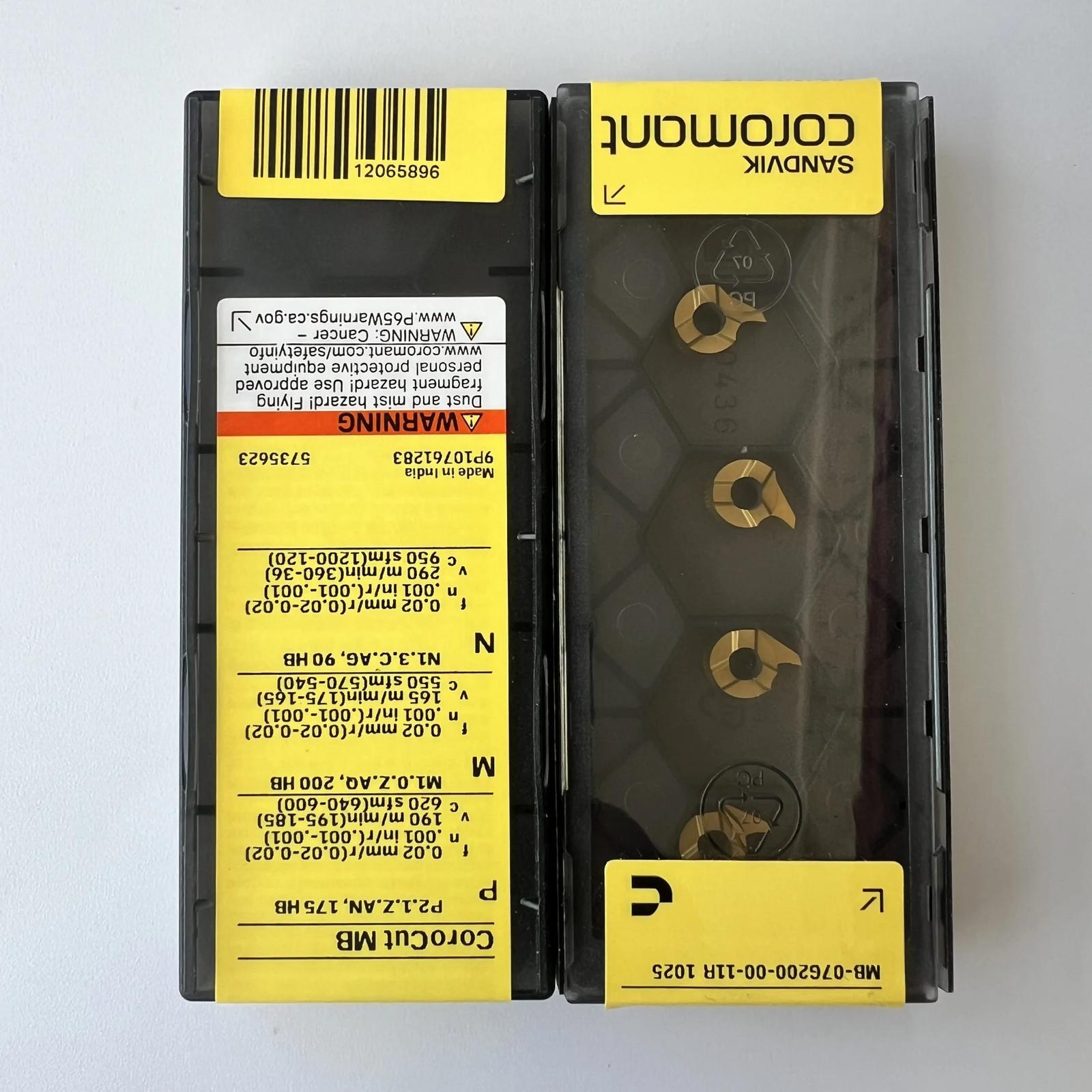 

SANDVIK / MB-07G200-00-11R 1025 / Industrial indexable Carbide Inserts 10 Pcs