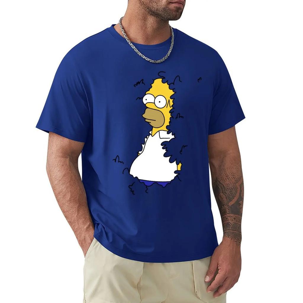 Summer Clothes Heavyweights Customizeds Sweat Fitted T Shirts for Men Homer in H Meme Classic TShirt Men Clothing Graphic