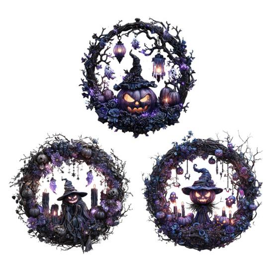 Pumpkin Witch Decoration Halloween Hanging Ornament 2D Flat Acrylic Pendant for Car Interior Rearview Mirror Backpack Key Ring