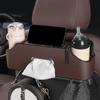 Car Back Seat Organizer with 2 Drink Cup Holder Tissue Box and Storage Box Hook Multi-functional Storage Box