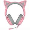 Razer Przewodowy zestaw słuchawkowy gamingowy Kraken Kitty V3 X Edycja Quartz Pink z unikalnymi kocimi uszami i hiperczystym mikrofonem kardioidalnym dla ulepszonego głosu, przetworniki TriForce 40 mm