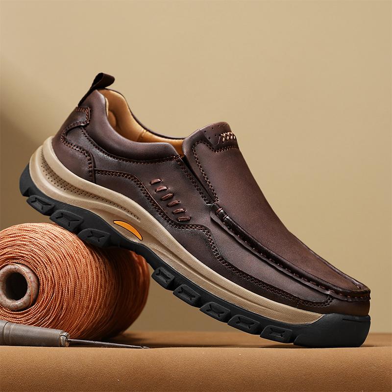 Fashion Vintage Style Men's Casual Slip on Shoes Stylish Trendy Hiking Shoes Non-slip Sports Loafers Comfortable Male Treking Footwear