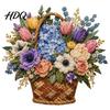 Actividades Manualidades de Tela DIY Cesta de Flores Patchwork Kit Flores en Capas Sala de Manualidades Decoración de Pared Proyecto de Costura Floral 3D para Adultos,