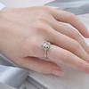 Yousheng Hand-Engraved Puppy Ring with Rhinestone Inlay, Polished Alloy Finish Finger Ring, Puppy Jewelry Gift for Dog Lovers