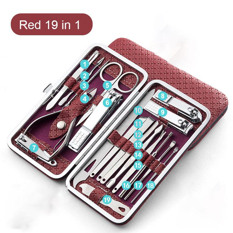 19 In 1 Professional Nail Clippers Pedicure Kit, Manicure Tool Kit Manicure Set, Stainless Steel Manicure Tools