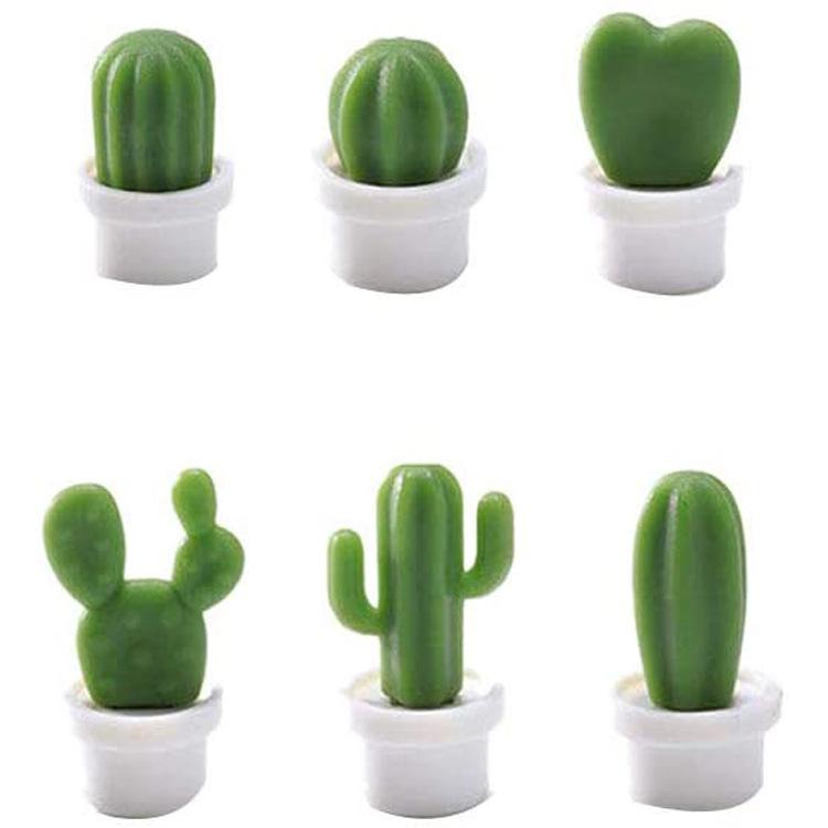 6pcs Cactus Fridge Magnet Refrigerator Magnetic Sticker 3D Cute Succulent Plant Message Board Reminder Home Decoration Kitchen