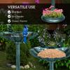 81cm Tall Bird Bath with 2 Decorative Birds, Vintage Style Birdbath with Flower Planter Base, Bird Bath Bowl for Garden, Green