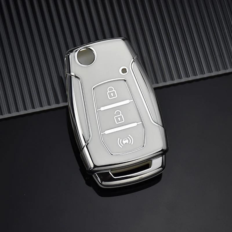 

Для SsangYong Kyron 2 Sanka Actyon Korando Tivoli TPU чехол для автомобильного выкидного ключа защитный чехол держатель брелока бесключевые аксессуары