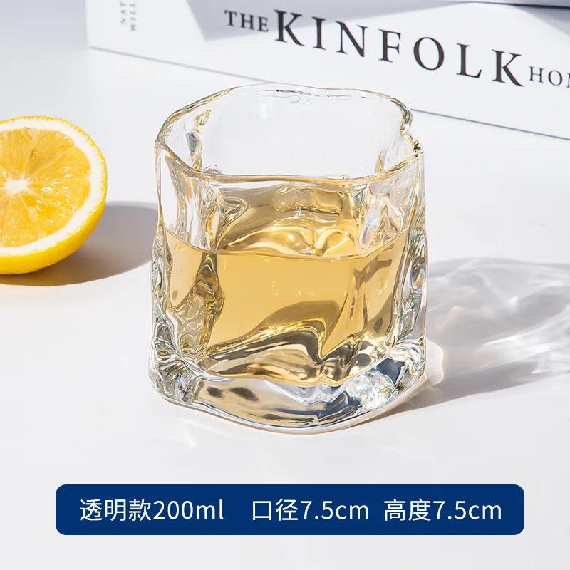 Creative Glass Cup Irregular Glacier Cup Transparent Coffee Latte Cup Beverage Cups Water Cups Tea Cups Household Drinkware