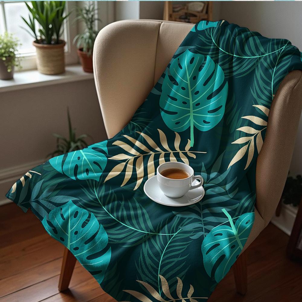 Tropical Hibiscus Abstract Cartoon Anime Print Flannel Blanket Soft Warm Throw for Kids Bedroom Sofa Christmas Office Car
