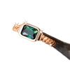 New square K gold green diamond ring simple personality niche elegant ring ring batch