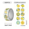 500 Sheets of Cartoon Lemon Cute Roll Stickers, Waterproof PVC Decorative Stickers for Mobile Phones and Luggage Boxes